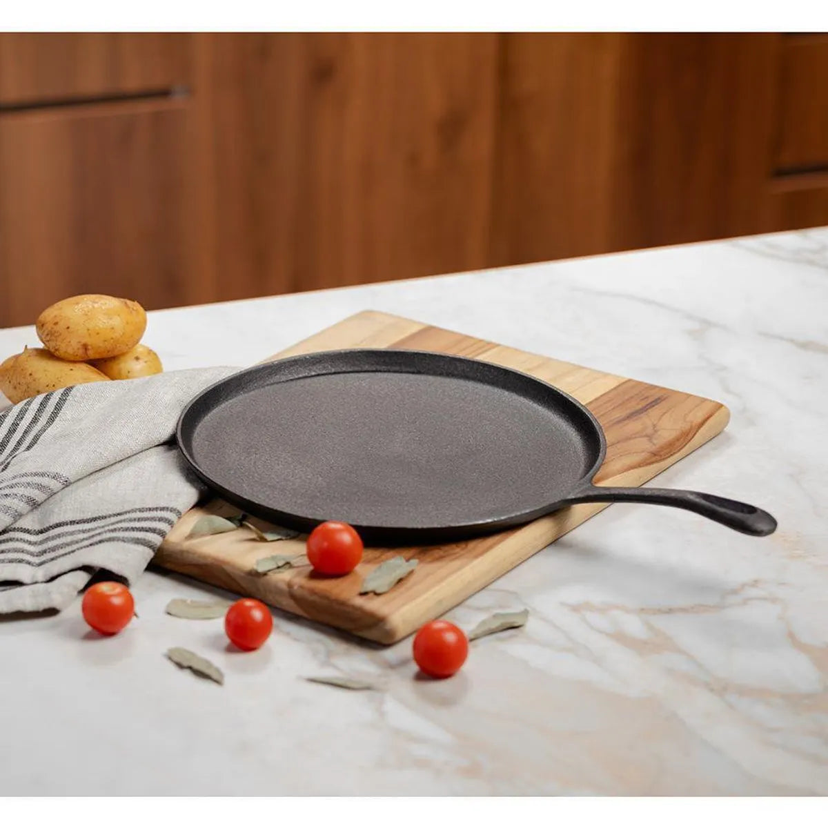 Sartén Pizza Hierro Fundido 28 Cm Negro