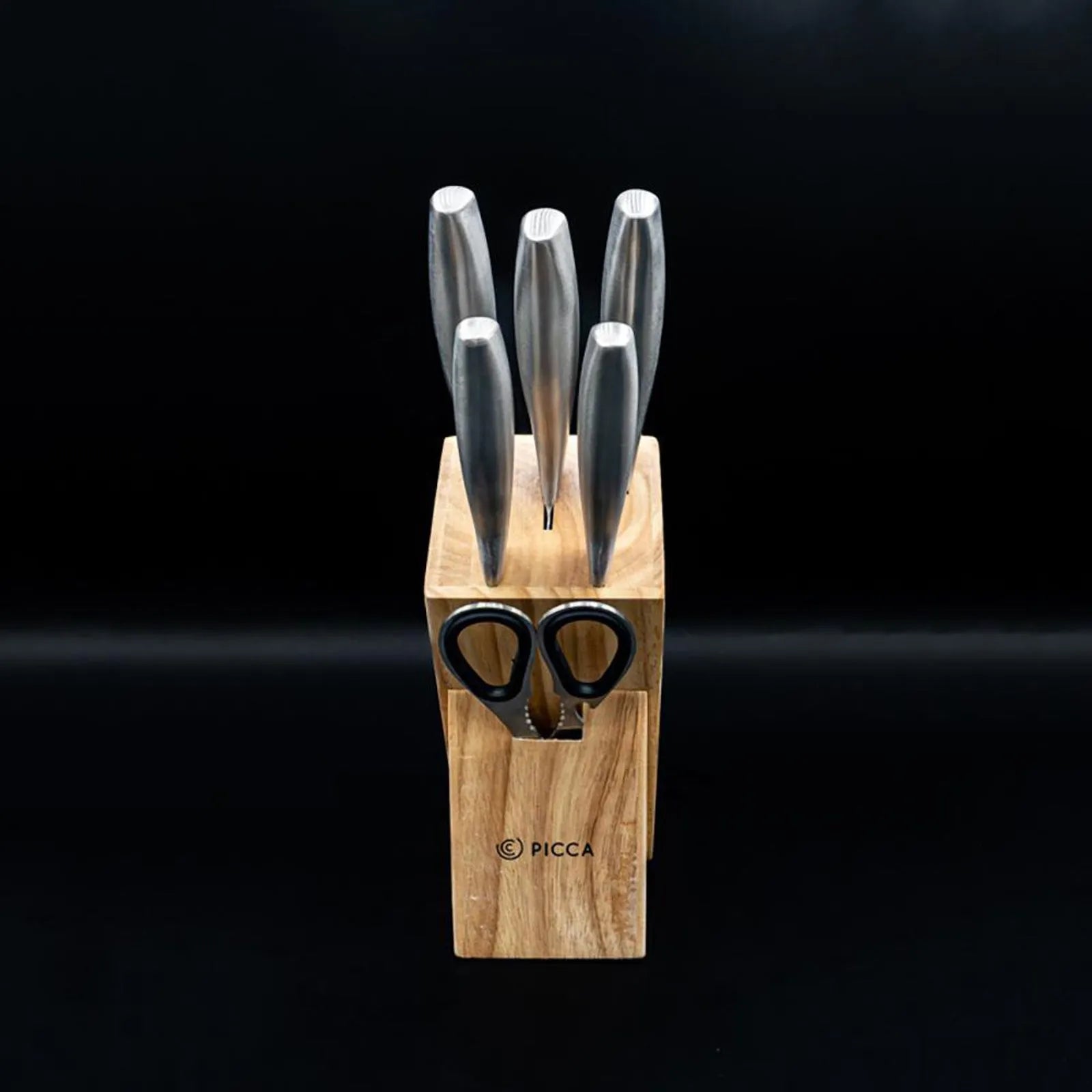Set de Cuchillos 7 Piezas con Base de Madera