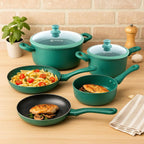 Batería de cocina Gravina con Antiadherente Marmolado 8 Pzas