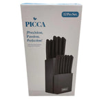 Juego de Cuchillos de Acero Inoxidable con Base de Madera 12 piezas