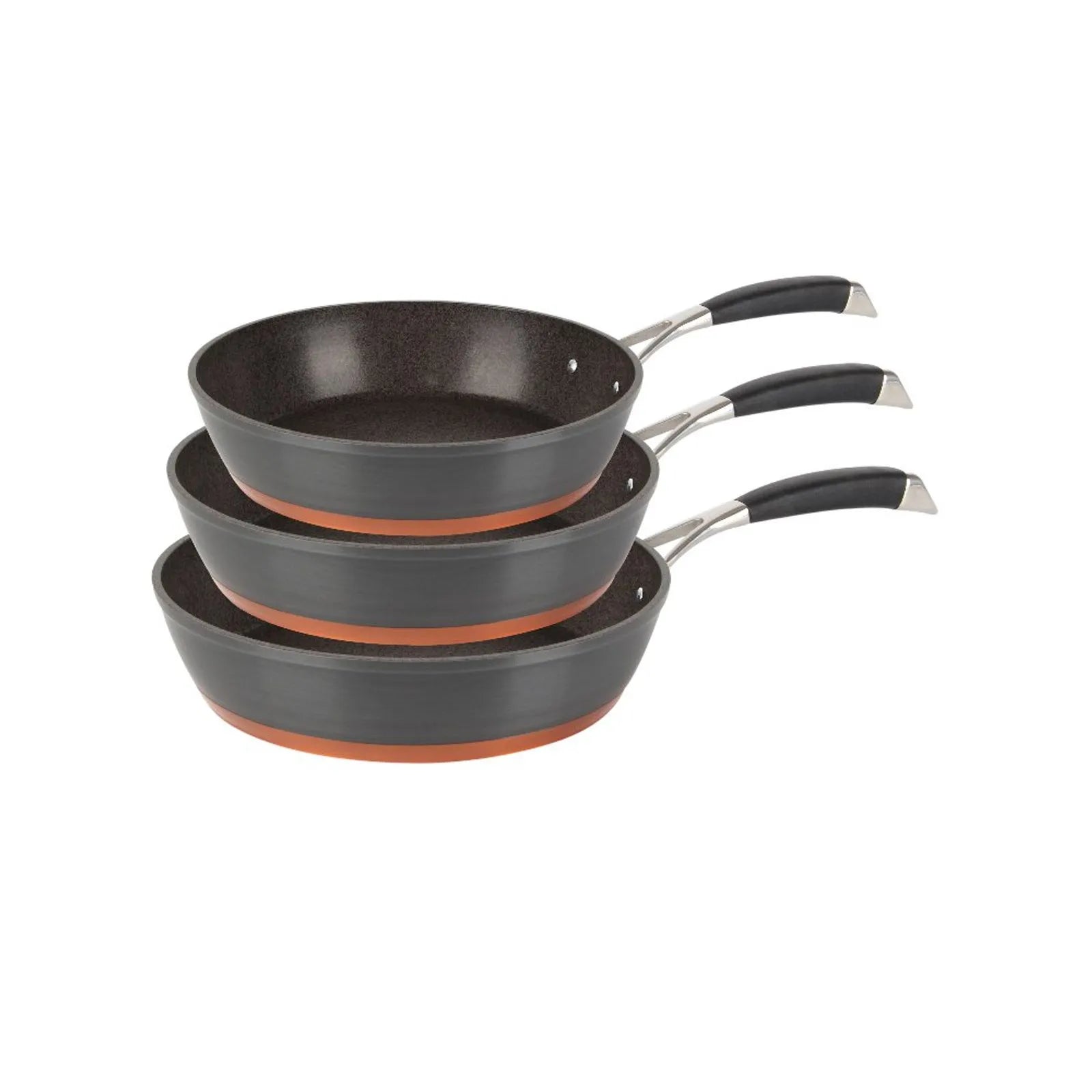 Set de Sartenes Alte Antiadherentes Negros 3 Piezas