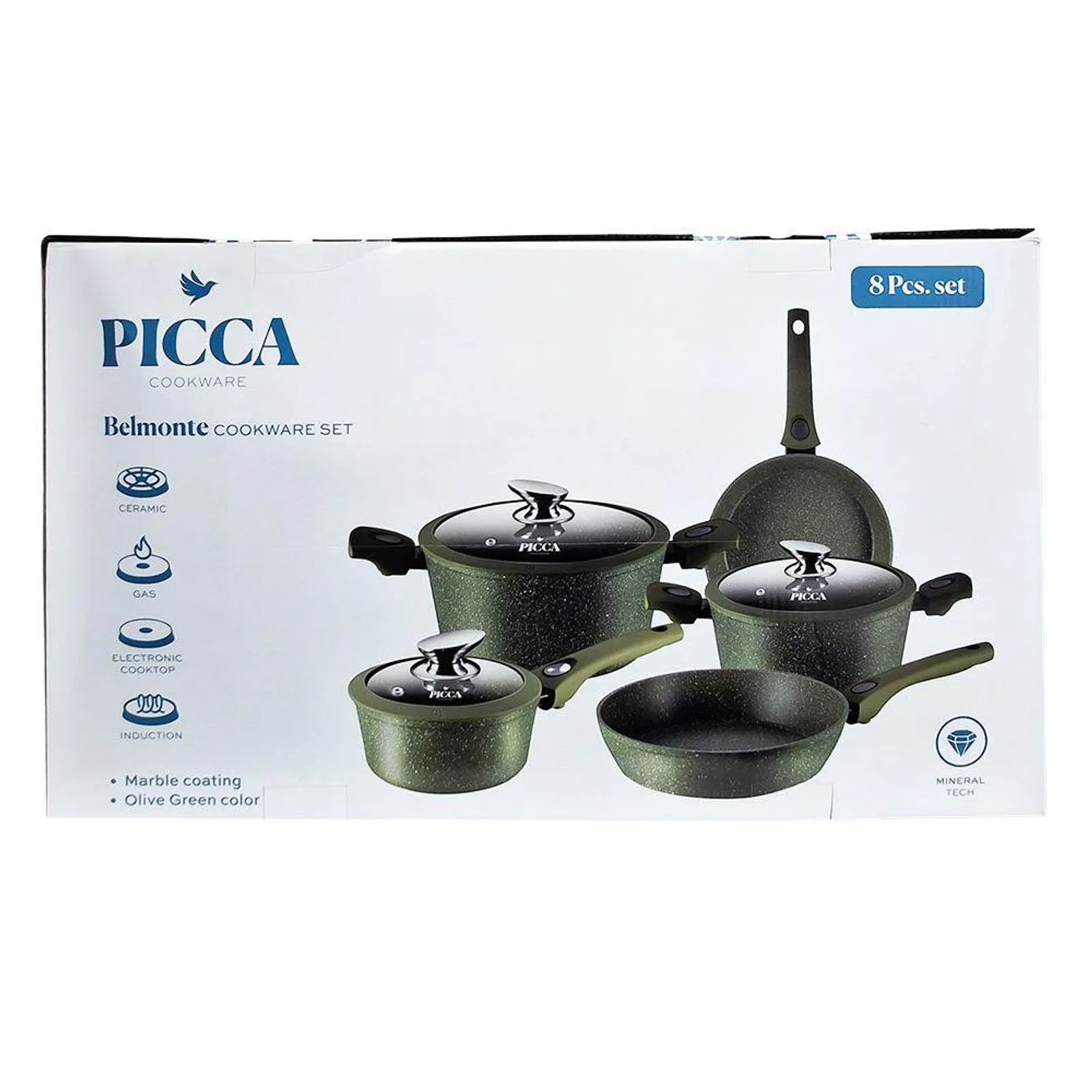 Batería de cocina Belmonte 8 Piezas Verde