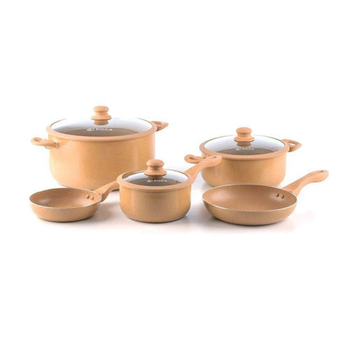 Batería de cocina Gravina con Antiadherente Marmolado 8 Pzas