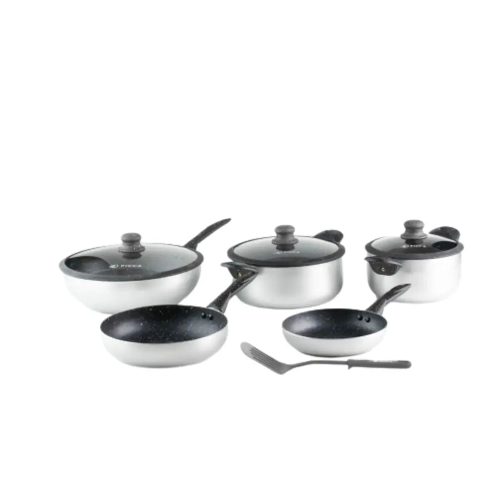Batería de cocina Roma Mármol Antiadherente de 9 Pzas