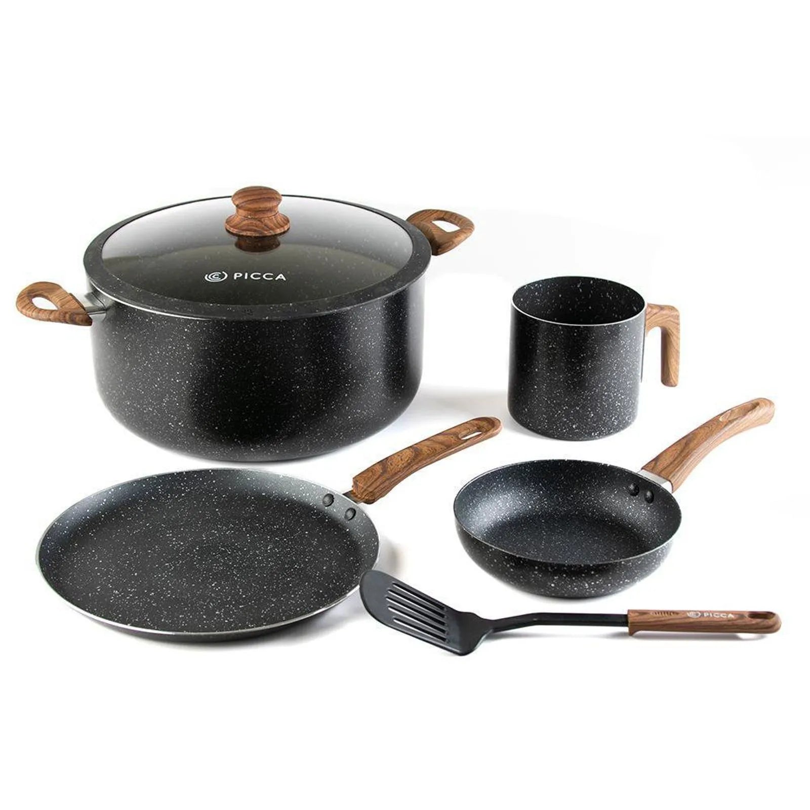 Batería de cocina Catania con Antiadherente Negro 6 Pzas