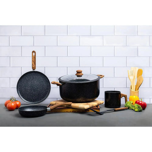 Batería de cocina Catania con Antiadherente Negro 6 Pzas