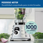 Licuadora clásica Oster cromada con perilla ergonómica de 3 velocidades