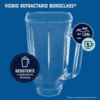 Licuadora clásica Oster cromada con perilla ergonómica de 3 velocidades