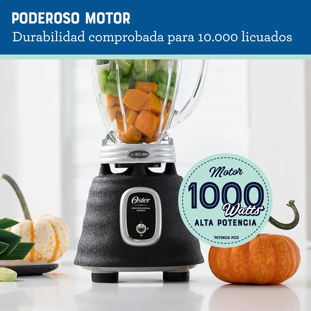 Licuadora clásica Oster negra serie profesional con interruptor de palanca