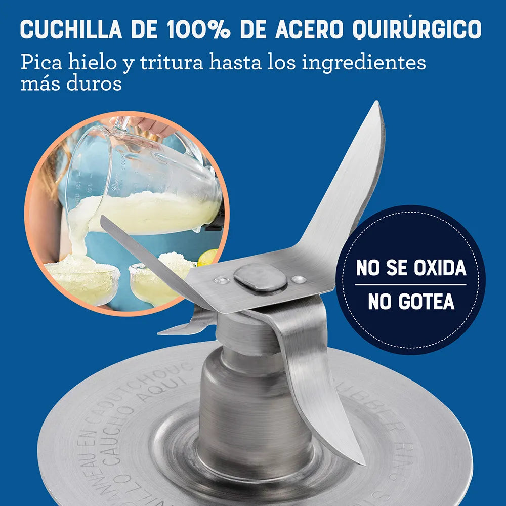 Licuadora Oster con vaso de vidrio y control de perilla