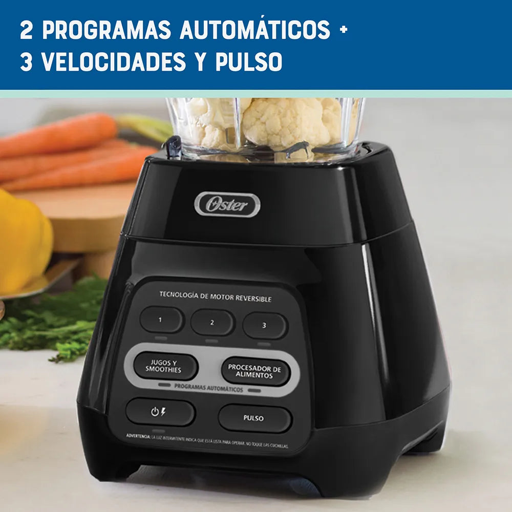 Licuadora Oster con programas automáticos y tecnología reversible