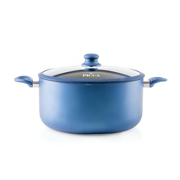 Olla Nonna 30 cm con Tapadera de Vidrio Azul