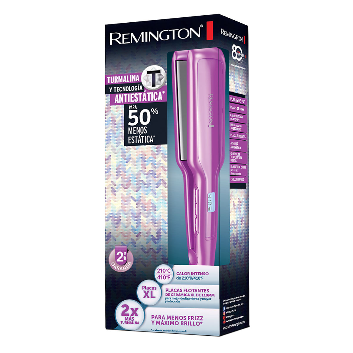 Plancha Alisadora Remington con Turmalina y Antiestática